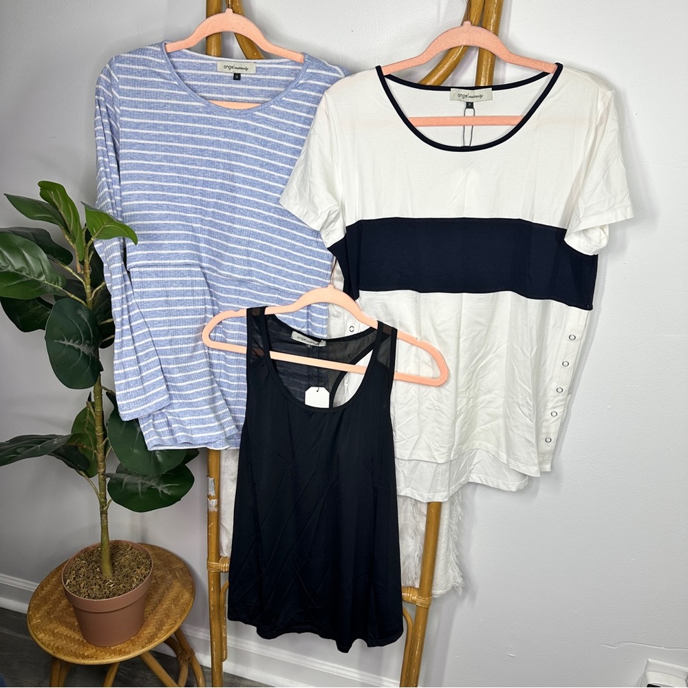 Nursing Tops Bundle - Black, Blue, White